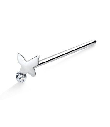 Stone Butterfly Shaped Straight Nose Stud NSKA-359